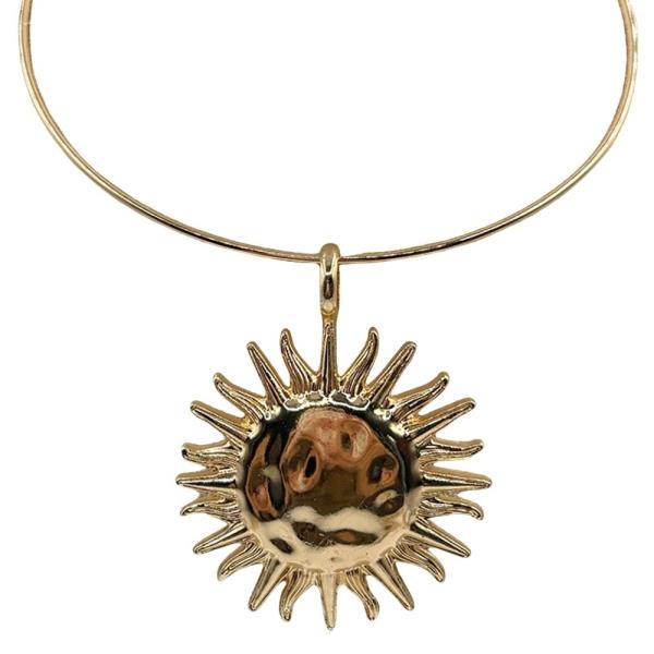 Sun Pendant Collar Necklace