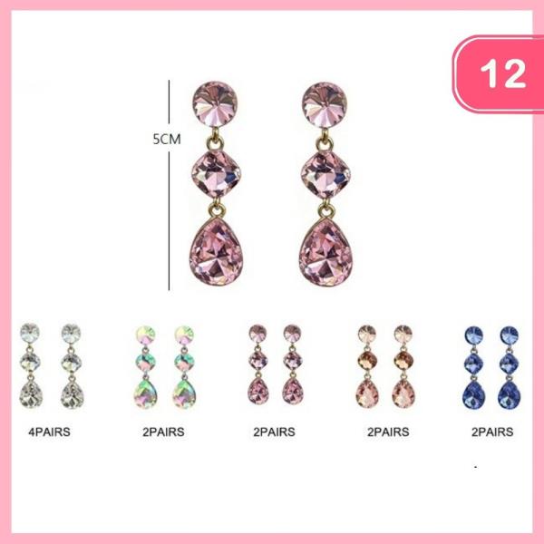 Rhinestone Dangle Earrings (2 Units)