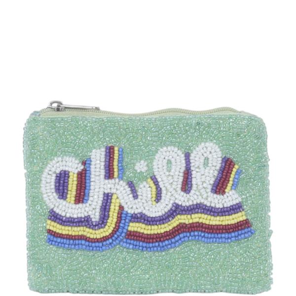 Seed Bead Chill Coin Purse Pouch Bag