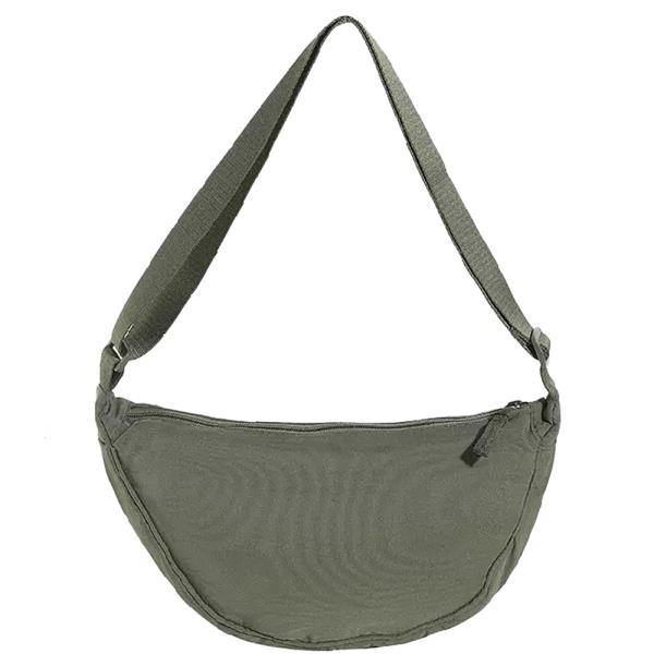 Plain Zipper Shoulder Bag