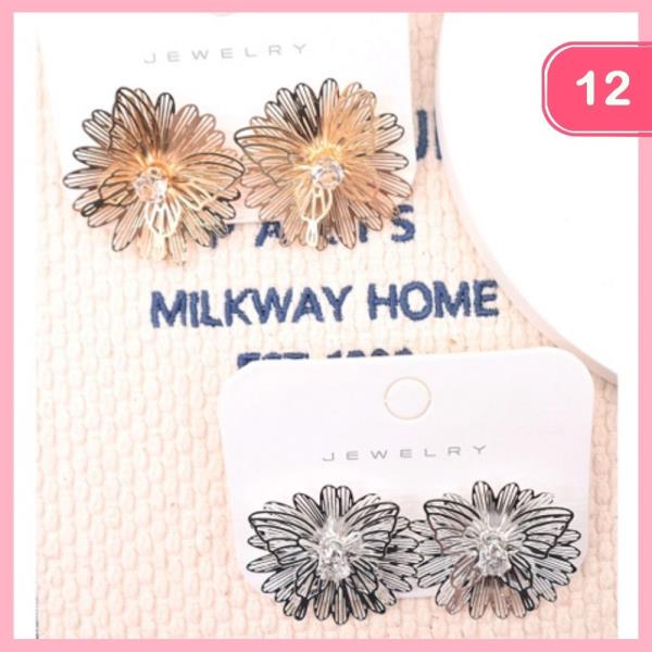 Metal Flower Hair Claw Clip (12 Units)