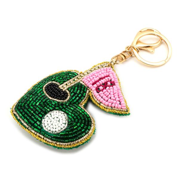 Beaded Golf Club Ball Charm Bag Charm Keychain