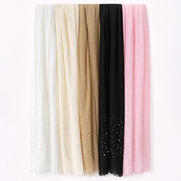 RHINESTONE DETAIL LIGHTWEIGHT LONG OBLONG SCARF