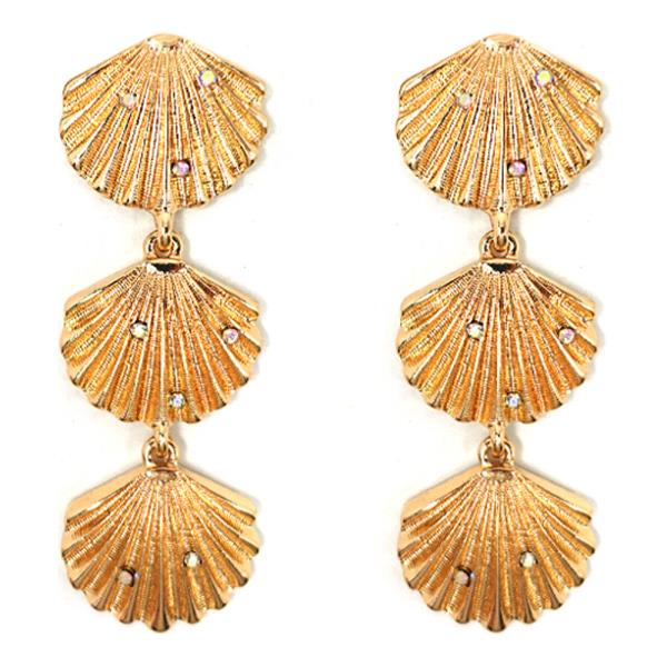 Shell Shape with Stone Dangle Earrings