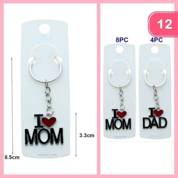 I Love Mom Keychain (12 Units)