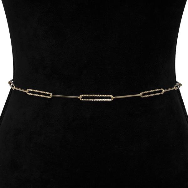TEXTURED PAPERCLIP SHAPED LINK HOOK BELT