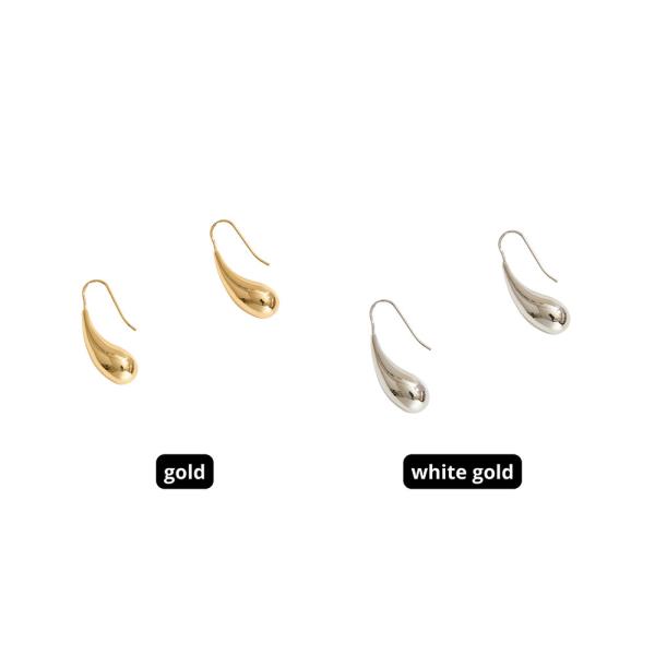 WATER RESISTANT PLATING 14K GOLD / WHITE GOLD DIPPED FISH HOOK EARRING