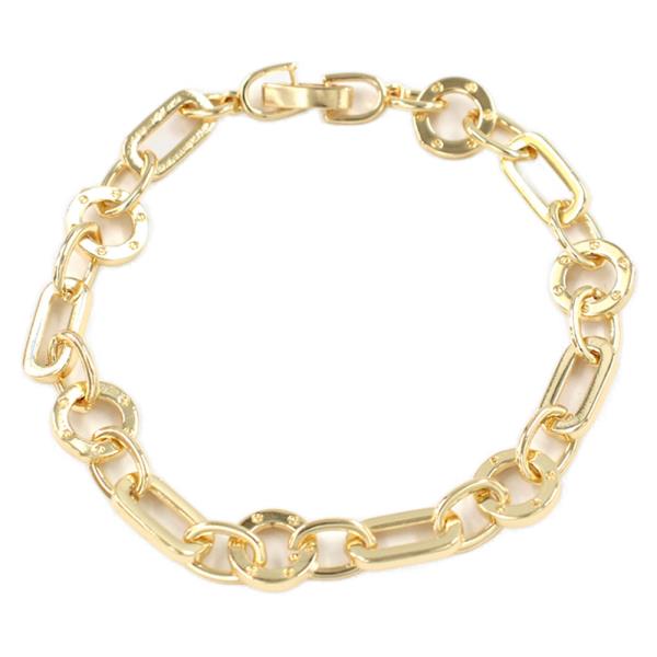 Metal Oval Link Fold Over Clasp Link Bracelet