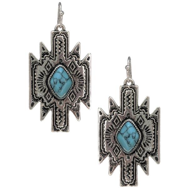 Western Hand Stone Aztec Earrings