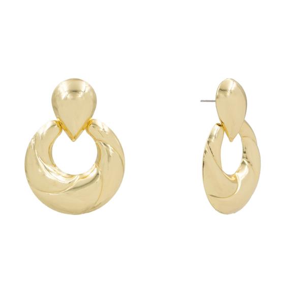 Metal Double Round Stud Earring