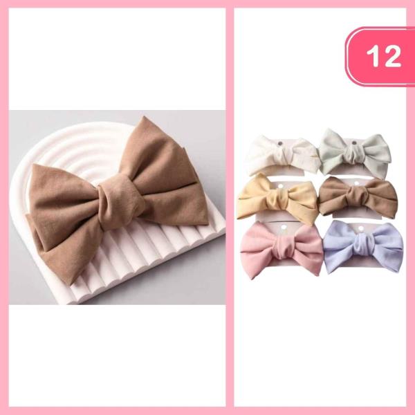 Worn Cotton Windsor Bowtie Hair Bow (12 Units)