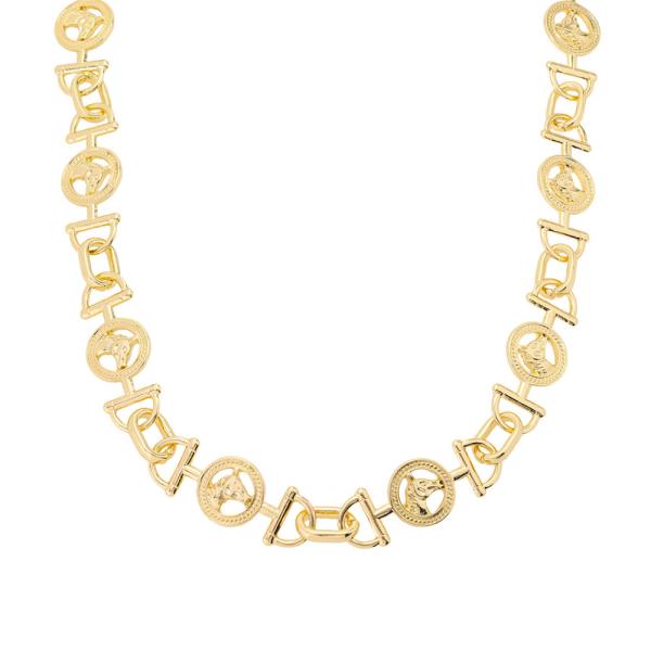 Rhinestone Horse Snaffle Chain Necklace