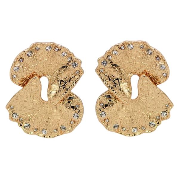 Metal Pave Abstract Stud Earring