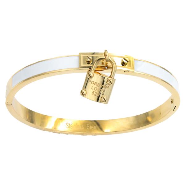 18K Gold Plated Enamel Stainless Steel Bracelet