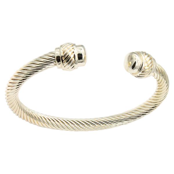 14K Gold Plated Two Tone Cuff Bracelet