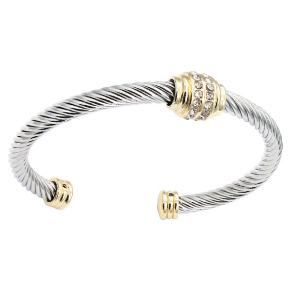 14K Gold Plated 2 Tone 5mm Double Cable Bracelets