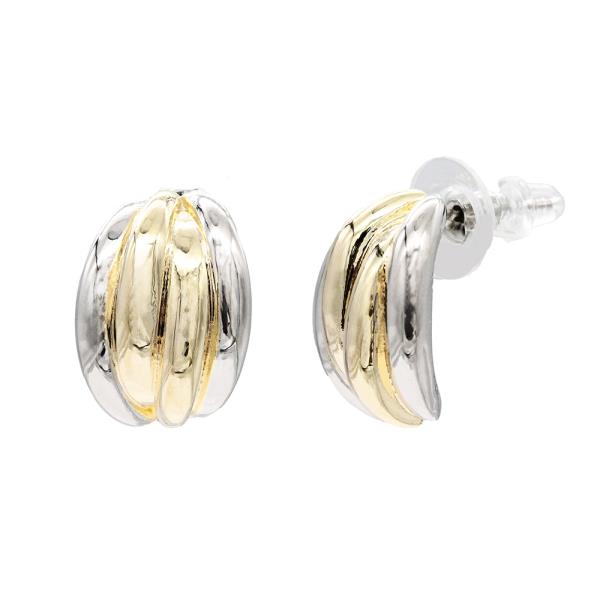 14K Gold Plated 2 Tone Earring
