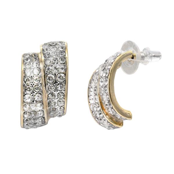 14K Gold Plated Two Tone Earrings
