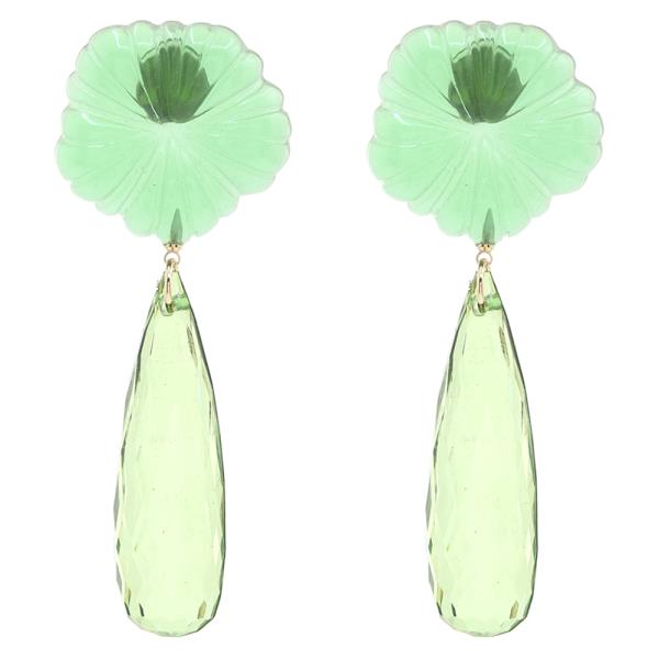 Flower Crystal Drop Earring