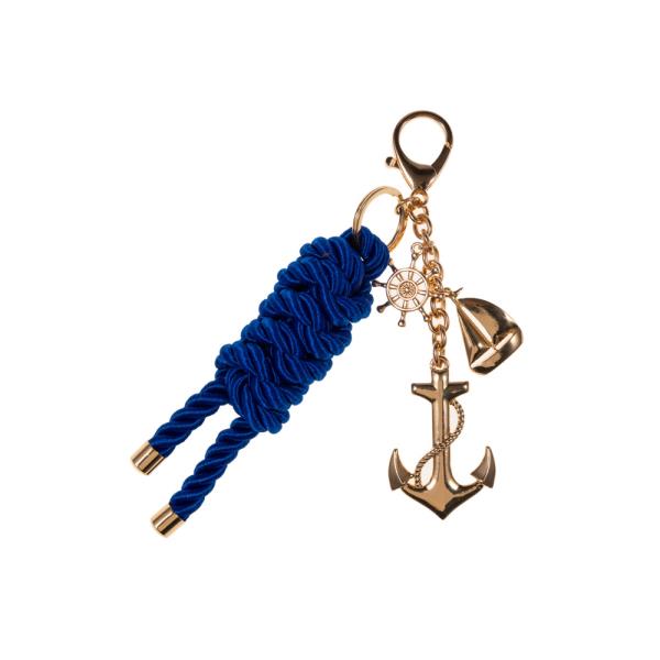 ANCHOR SHAPED METAL W/OTHER CHARMS & ROPE BAG CHARM