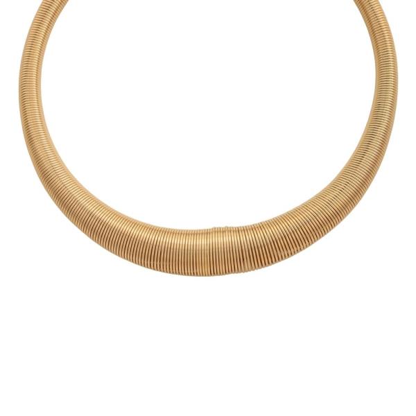 Metal Coil Tube Collar Necklace