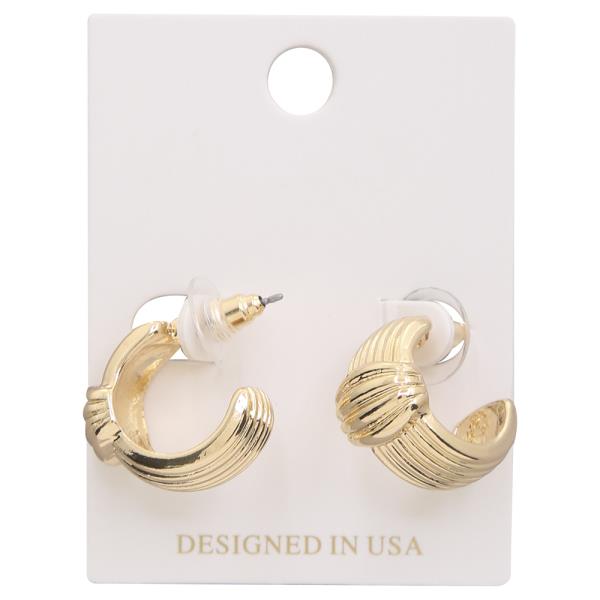 Textured Metal Open Round Earring