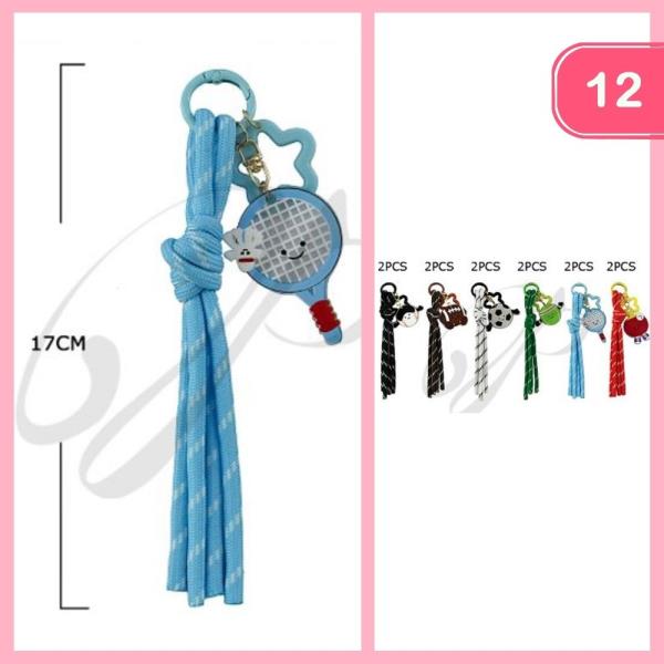 Rope Tassel Sport Charm Keychain (12 Units)