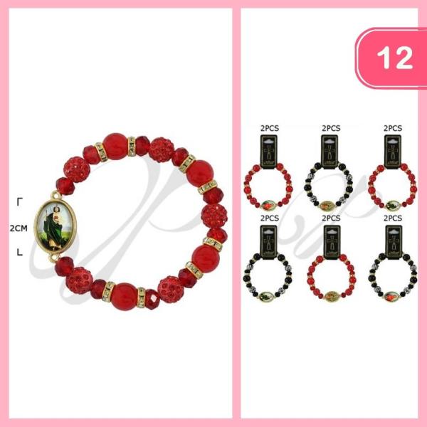 Saint Judas Rhinestone Bracelet (12 Units)