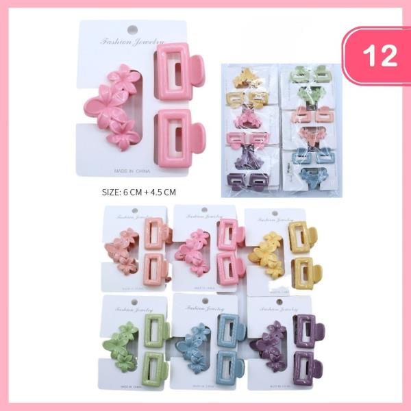 Flower Hair Claw Clip Set (12 Units)
