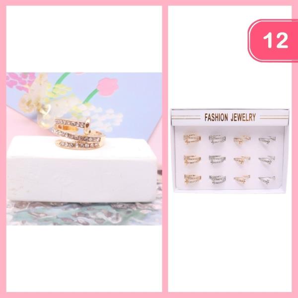 Rhinestones Wrap Ring (12 Units)