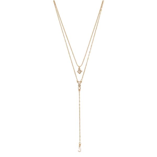 SDJ Layered Y Drop Layered Necklace