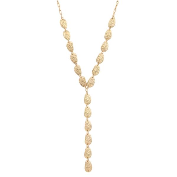 SDJ Round Metal Y Drop Necklace