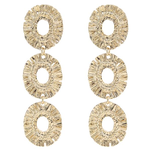 SDJ Triple Open Round Metal Design Earring