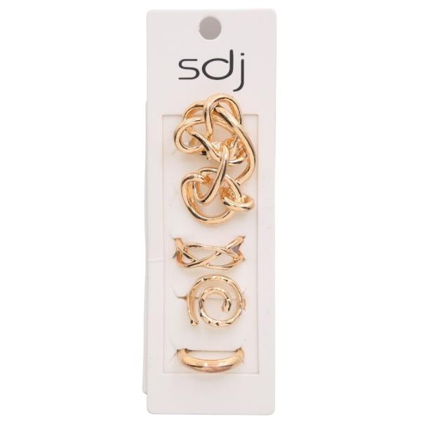 SDJ Abstract Metal Multi Ring Set