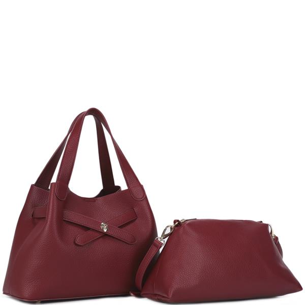 2IN1 Satchel Bag W Crossbody Pouch Set