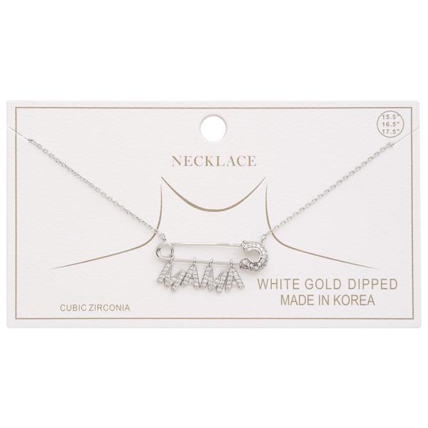Mama Paper Clip Charm Gold Dipped Necklace