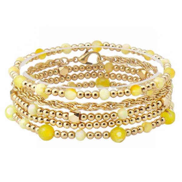 Multi Bead Stretch Bracelet Set