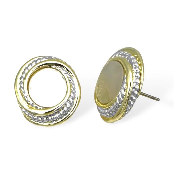 ROUND MOP POST EARRING