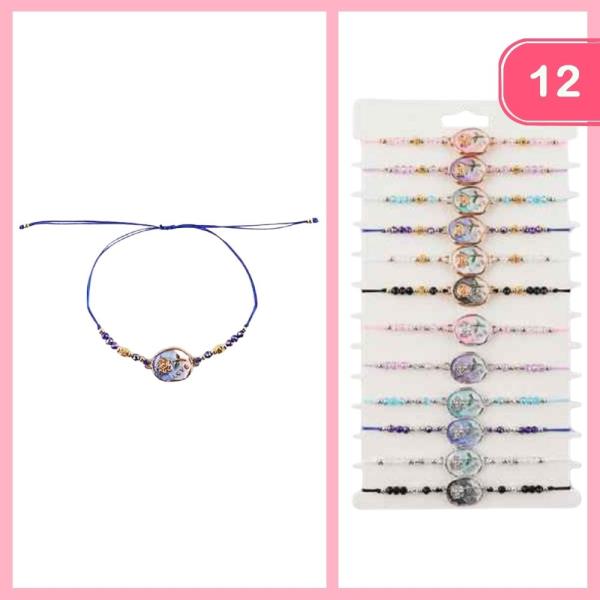 Seed Bead Pendant Thread Bracelet (12 Units)