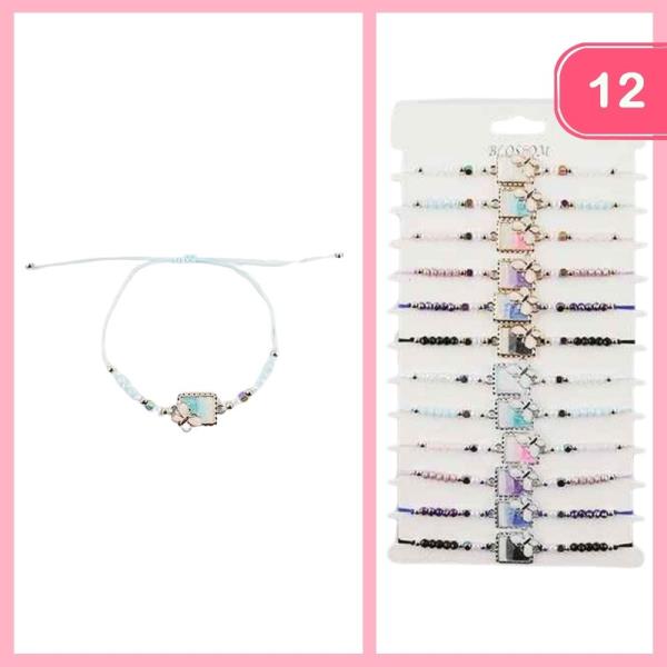 Butterfly Pendant Beaded Bracelet (12 Units)