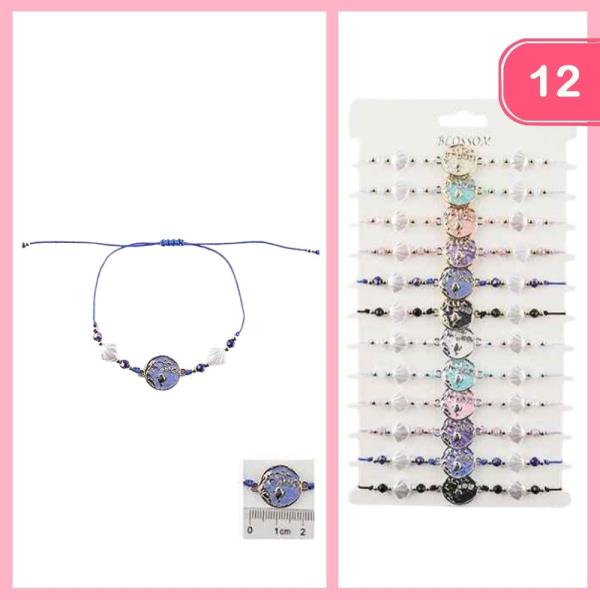 Beaded Pendant Seed Thread Bracelet (12 Units)