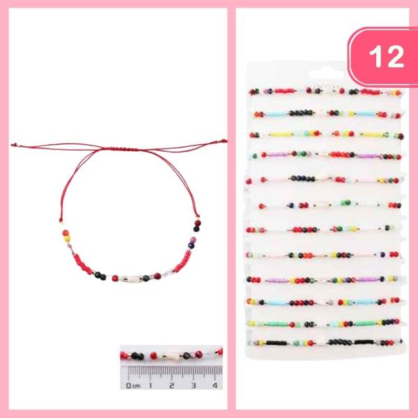 Seed Bead Thread Bracelet (12 Units)
