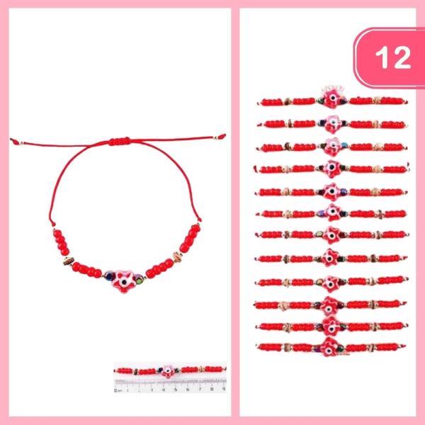Evil Eye Cross Seed Bead Bracelet (12 Units)