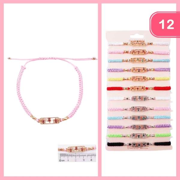 Star Pendant Braided String Bracelet (12 Units)
