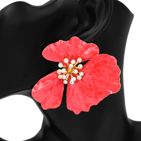 Metal Rhinestone Enamel Wave Statement Brooch Pin