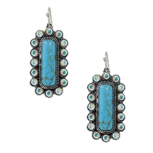 Western Handstone W Semi Stone Earring