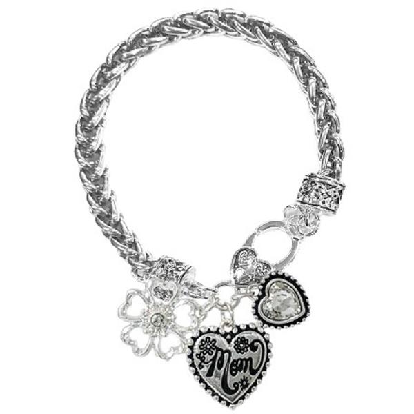 Flower Heart Charm Bracelet