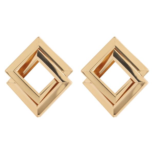 Metal Geometric Square Statement Earring