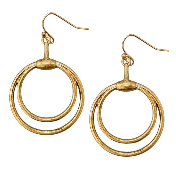 Metal Double Hoop Drop Earring