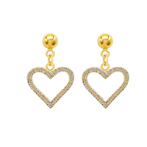CZ Heart Stainless Steel Post Earring